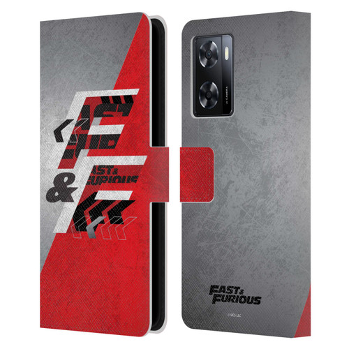 Fast & Furious Franchise Logo Art F&F Red Leather Book Wallet Case Cover For OPPO A57s