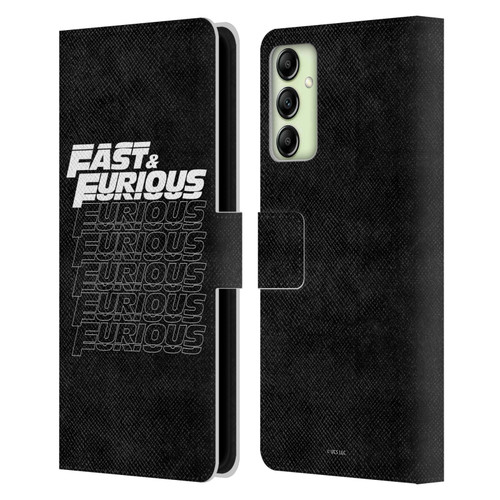 Fast & Furious Franchise Logo Art Black Text Leather Book Wallet Case Cover For Samsung Galaxy A14 5G