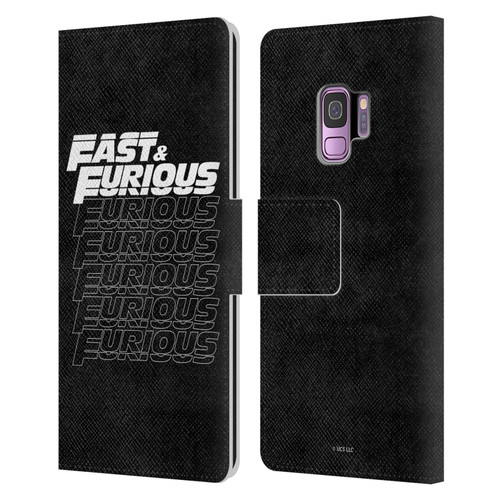 Fast & Furious Franchise Logo Art Black Text Leather Book Wallet Case Cover For Samsung Galaxy S9