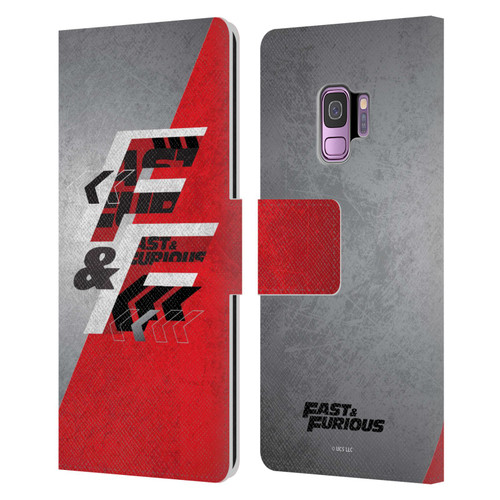 Fast & Furious Franchise Logo Art F&F Red Leather Book Wallet Case Cover For Samsung Galaxy S9