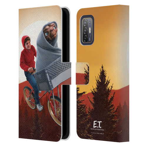 E.T. Graphics Elliot And E.T. Leather Book Wallet Case Cover For HTC Desire 21 Pro 5G