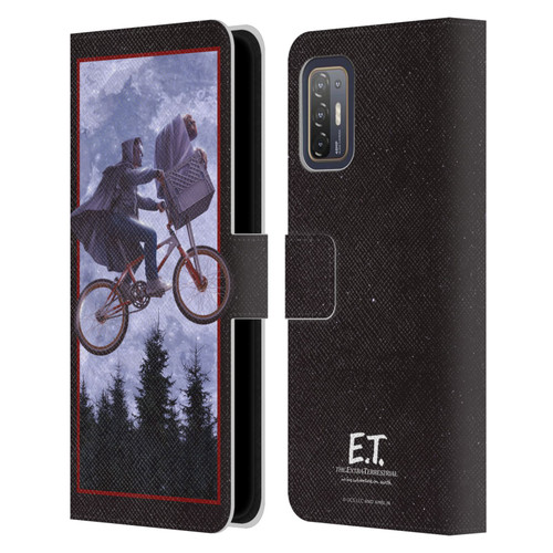 E.T. Graphics Night Bike Rides Leather Book Wallet Case Cover For HTC Desire 21 Pro 5G