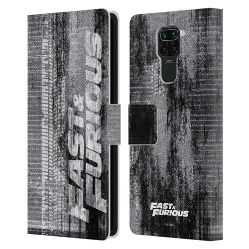 Fast & Furious Franchise Logo Art Tire Skid Marks Leather Book Wallet Case Cover For Xiaomi Redmi Note 9 / Redmi 10X 4G