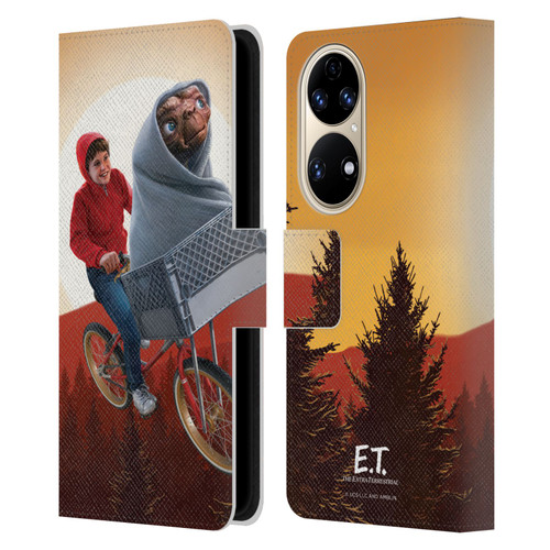 E.T. Graphics Elliot And E.T. Leather Book Wallet Case Cover For Huawei P50
