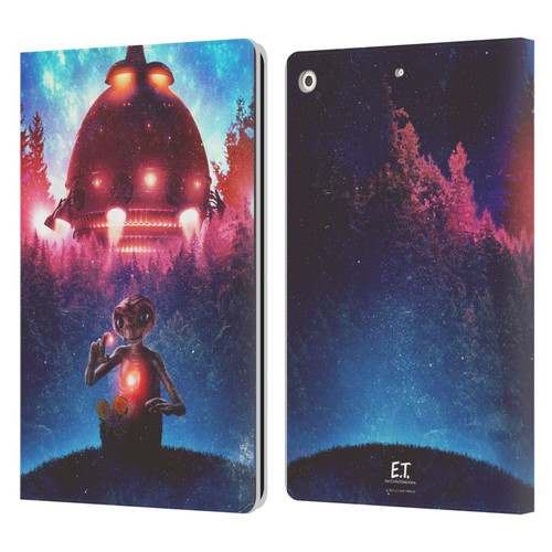 E.T. Graphics Spaceship Leather Book Wallet Case Cover For Apple iPad 10.2 2019/2020/2021
