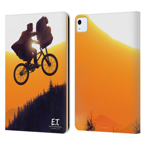 E.T. Graphics Riding Bike Sunset Leather Book Wallet Case Cover For Apple iPad Air 2020 / 2022