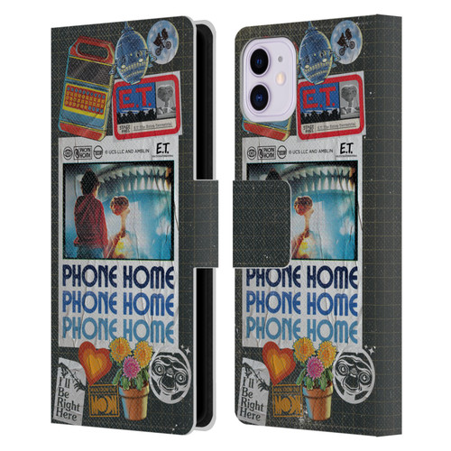 E.T. Graphics Phone Home Collage Leather Book Wallet Case Cover For Apple iPhone 11