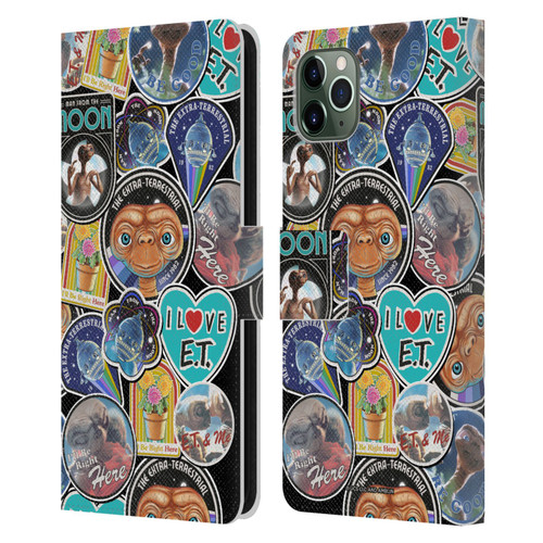 E.T. Graphics Sticker Prints Leather Book Wallet Case Cover For Apple iPhone 11 Pro Max