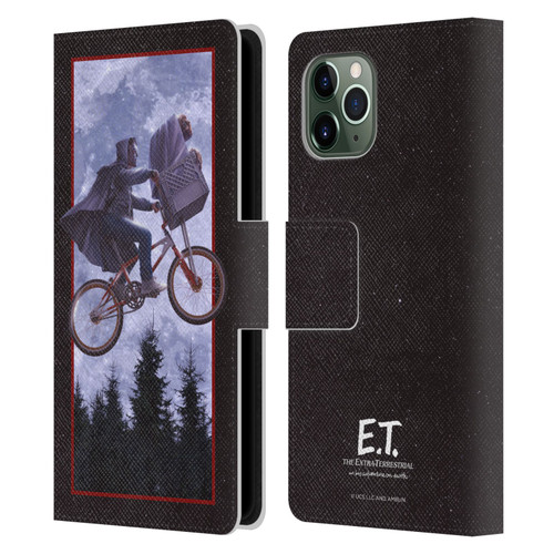 E.T. Graphics Night Bike Rides Leather Book Wallet Case Cover For Apple iPhone 11 Pro