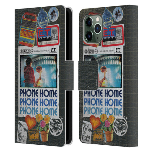 E.T. Graphics Phone Home Collage Leather Book Wallet Case Cover For Apple iPhone 11 Pro