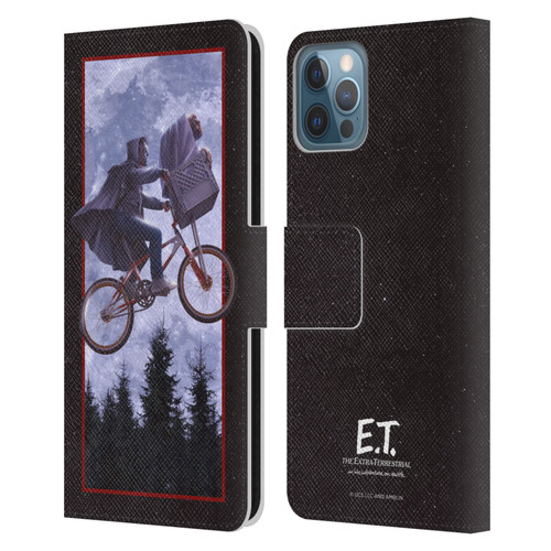 E.T. Graphics Night Bike Rides Leather Book Wallet Case Cover For Apple iPhone 12 / iPhone 12 Pro