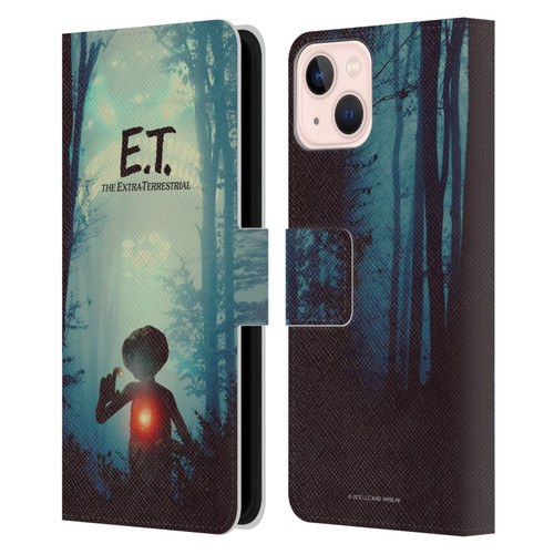 E.T. Graphics Forest Leather Book Wallet Case Cover For Apple iPhone 13
