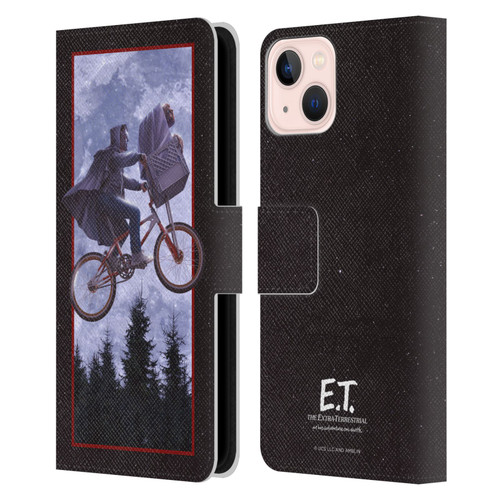 E.T. Graphics Night Bike Rides Leather Book Wallet Case Cover For Apple iPhone 13