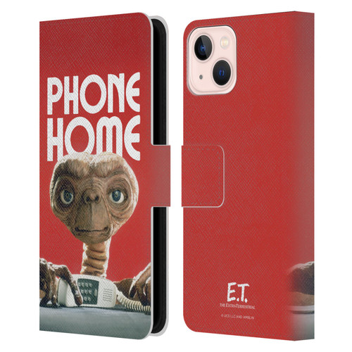 E.T. Graphics Phone Home Leather Book Wallet Case Cover For Apple iPhone 13