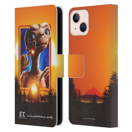 E.T. Graphics Sunset Leather Book Wallet Case Cover For Apple iPhone 13
