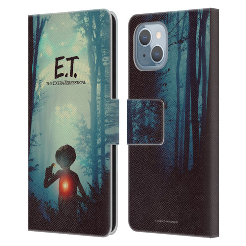 E.T. Graphics Forest Leather Book Wallet Case Cover For Apple iPhone 14