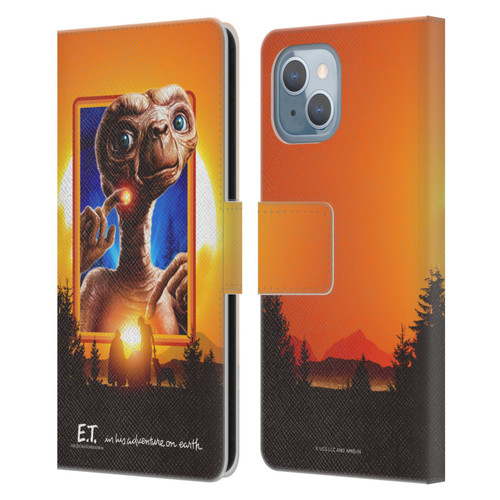 E.T. Graphics Sunset Leather Book Wallet Case Cover For Apple iPhone 14