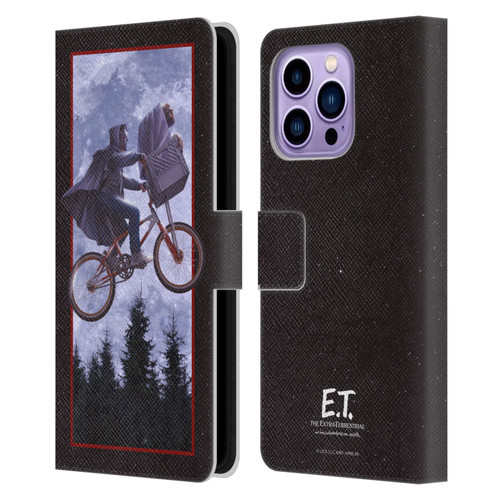 E.T. Graphics Night Bike Rides Leather Book Wallet Case Cover For Apple iPhone 14 Pro Max