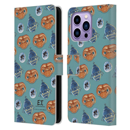 E.T. Graphics Pattern Leather Book Wallet Case Cover For Apple iPhone 14 Pro Max