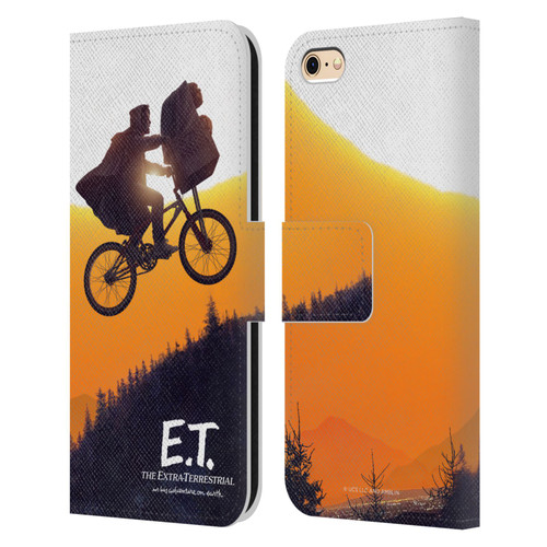 E.T. Graphics Riding Bike Sunset Leather Book Wallet Case Cover For Apple iPhone 6 / iPhone 6s