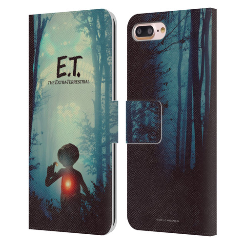 E.T. Graphics Forest Leather Book Wallet Case Cover For Apple iPhone 7 Plus / iPhone 8 Plus