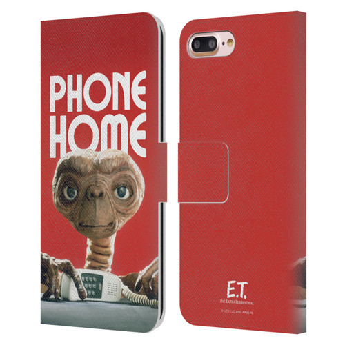 E.T. Graphics Phone Home Leather Book Wallet Case Cover For Apple iPhone 7 Plus / iPhone 8 Plus