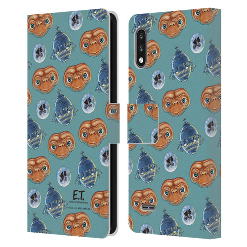 E.T. Graphics Pattern Leather Book Wallet Case Cover For LG K22