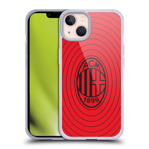 AC Milan Art Red And Black Soft Gel Case for Apple iPhone 13