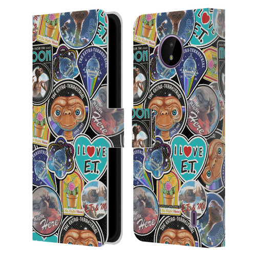 E.T. Graphics Sticker Prints Leather Book Wallet Case Cover For Nokia C10 / C20