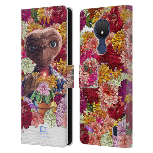 E.T. Graphics Floral Leather Book Wallet Case Cover For Nokia C21
