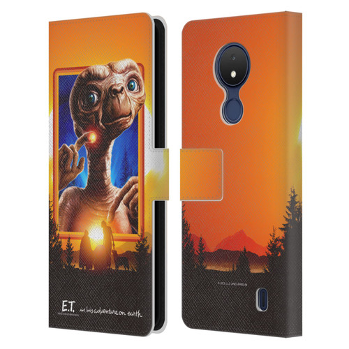 E.T. Graphics Sunset Leather Book Wallet Case Cover For Nokia C21