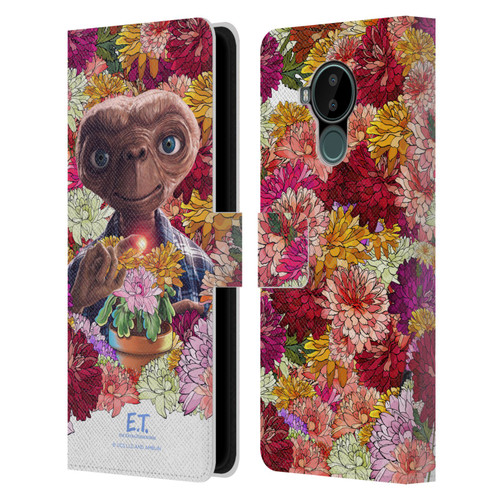 E.T. Graphics Floral Leather Book Wallet Case Cover For Nokia C30