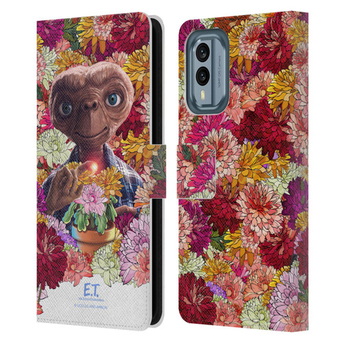 E.T. Graphics Floral Leather Book Wallet Case Cover For Nokia X30