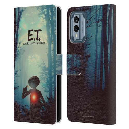E.T. Graphics Forest Leather Book Wallet Case Cover For Nokia X30