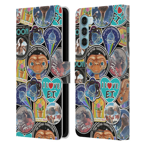 E.T. Graphics Sticker Prints Leather Book Wallet Case Cover For Motorola Edge S30 / Moto G200 5G