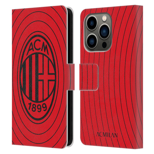 AC Milan Art Red And Black Leather Book Wallet Case Cover For Apple iPhone 14 Pro