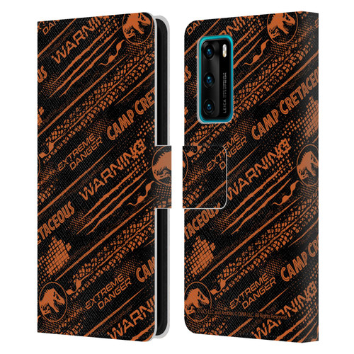 Jurassic World: Camp Cretaceous Character Art Pattern Danger Leather Book Wallet Case Cover For Huawei P40 5G