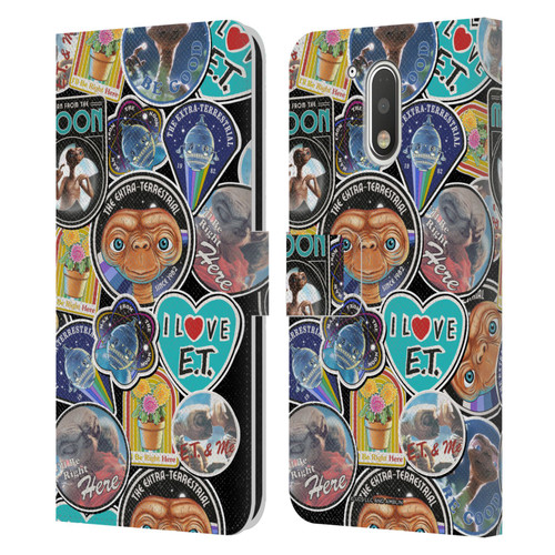 E.T. Graphics Sticker Prints Leather Book Wallet Case Cover For Motorola Moto G41