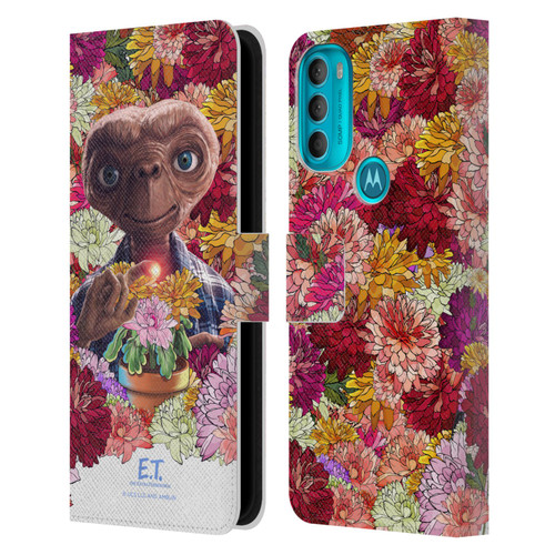 E.T. Graphics Floral Leather Book Wallet Case Cover For Motorola Moto G71 5G