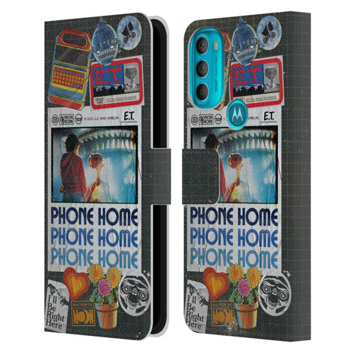 E.T. Graphics Phone Home Collage Leather Book Wallet Case Cover For Motorola Moto G71 5G