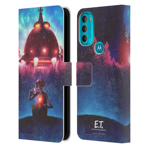 E.T. Graphics Spaceship Leather Book Wallet Case Cover For Motorola Moto G71 5G