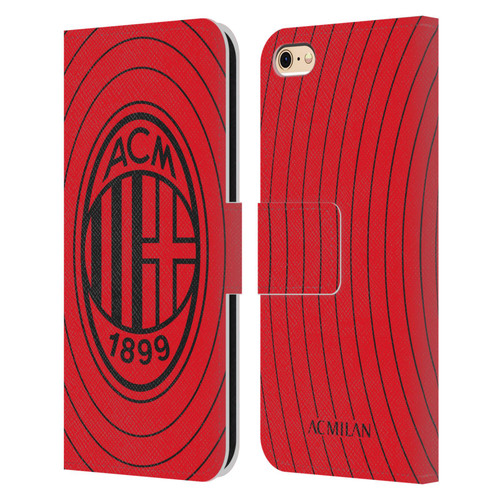 AC Milan Art Red And Black Leather Book Wallet Case Cover For Apple iPhone 6 / iPhone 6s