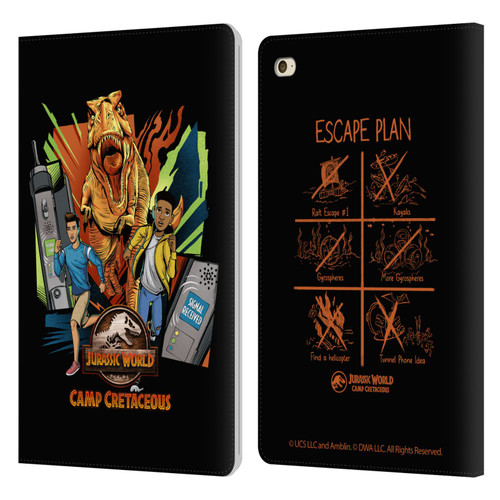 Jurassic World: Camp Cretaceous Character Art Signal Leather Book Wallet Case Cover For Apple iPad mini 4