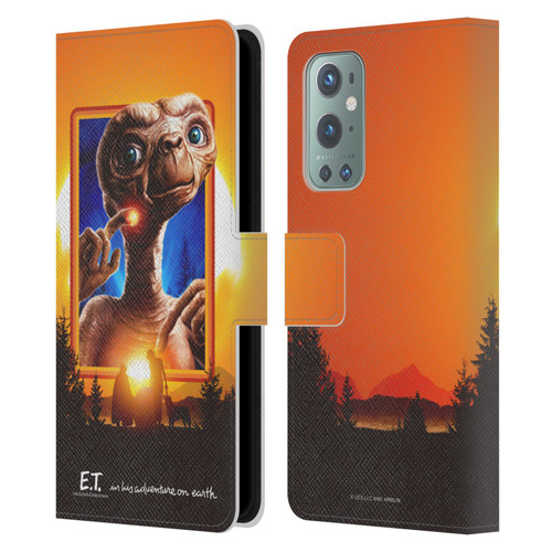 E.T. Graphics Sunset Leather Book Wallet Case Cover For OnePlus 9
