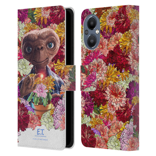 E.T. Graphics Floral Leather Book Wallet Case Cover For OnePlus Nord N20 5G