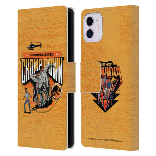 Jurassic World: Camp Cretaceous Character Art Champ Down Leather Book Wallet Case Cover For Apple iPhone 11