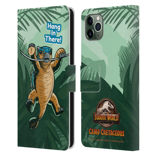 Jurassic World: Camp Cretaceous Character Art Hang In There Leather Book Wallet Case Cover For Apple iPhone 11 Pro Max