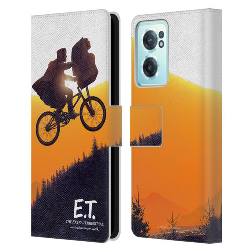 E.T. Graphics Riding Bike Sunset Leather Book Wallet Case Cover For OnePlus Nord CE 2 5G