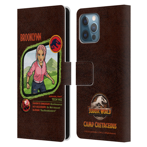 Jurassic World: Camp Cretaceous Character Art Brooklynn Leather Book Wallet Case Cover For Apple iPhone 12 Pro Max