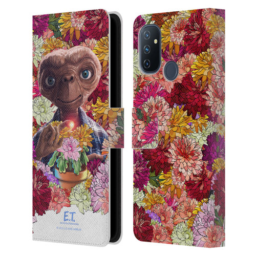 E.T. Graphics Floral Leather Book Wallet Case Cover For OnePlus Nord N100